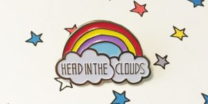 Cute rainbow and cloud pin