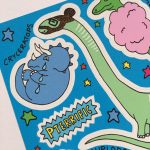 Punny dinosaur vinyl stickers