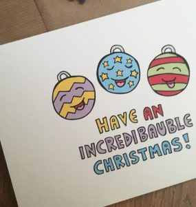 Punny Christmas Card by Ladykerry Illustrated Gifts