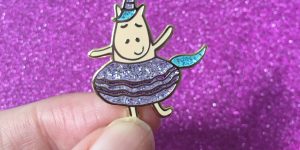 Cute glittery unicorn pin by Ladykerry
