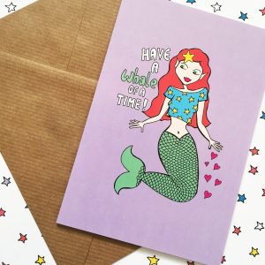 Cute mermaid card for celebration