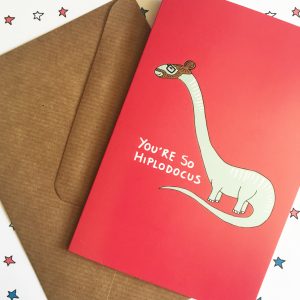 Cool dinosaur hipster card by Ladykerry
